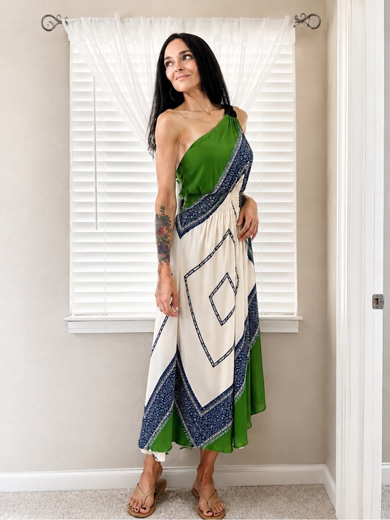 Tory Burch Dresses & Skirts - Tory Burch Sloane Silk One Shoulder Asymmetrical Maxi Dress sz6